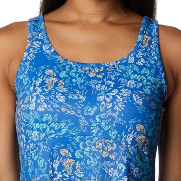 Columbia PFG Womens Freezer II Dress VIVID BLUE DEEP SEA DASH Sz M Granola Girl - Picture 2 of 16